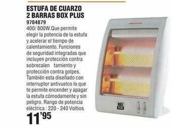 Optimus Estufa De Cuarzo 2 Barras Box Plus oferta