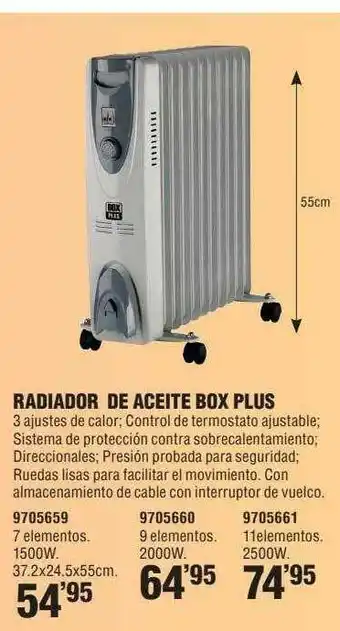 Optimus Radiador De Aceite Box Plus oferta
