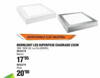 Optimus Downlight Led Superficie Cuadrado 23cm oferta