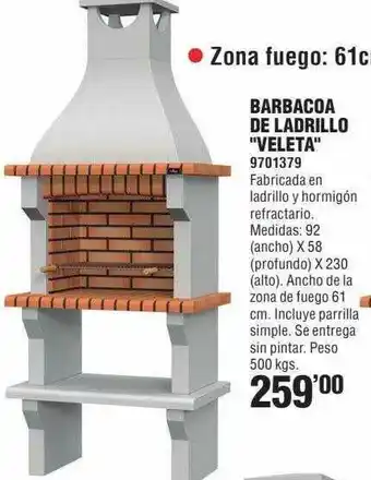 Optimus Barbacoa De Ladrillo Veleta oferta