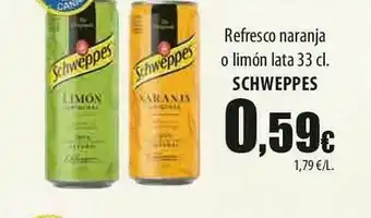 SPAR Lanzarote Refresco Naranja O Limón Schweppes 33cl oferta