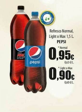 SPAR Lanzarote Refresco Normal Light O Max Pepsi 1,5l oferta