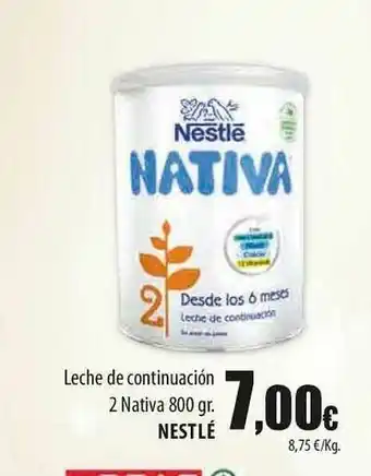 SPAR Lanzarote Leche De Continuación 2 Nativa Nestlé 800gr oferta