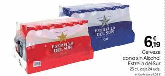 Supermercados El Jamón Cerveza Con O Sin Alcohol Estrella Del Sur 25 cl, caja 24 uds. oferta