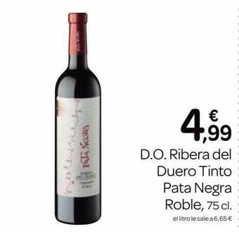 Supermercados El Jamón D.o. Ribera Del Duero Tinto Para Negra Roble, 75 cl oferta