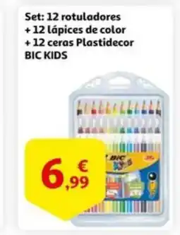 Alcampo BIC KIDS Set: 12 rotuladores +12 lápices de color +12 ceras Plastidecor oferta