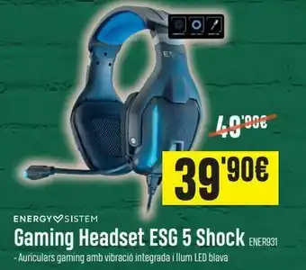 PCBox Auricularesgaming headset esg 5 shock energy sistem oferta
