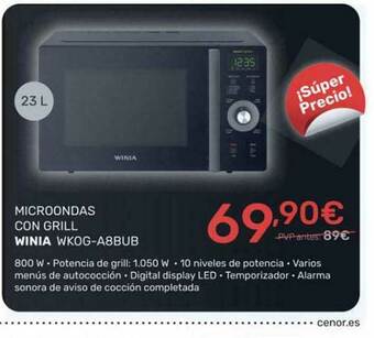 Cenor Microondas Con Grill Winia Wkog-a8bub oferta