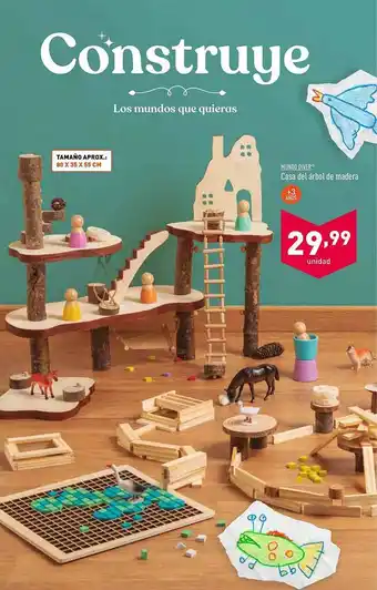 ALDI Mundo Diver Casa Del árbol De Madera oferta
