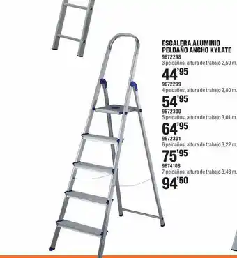 Optimus Escalera Aluminio Peldañod Ancho Kylate 3 peldaños oferta