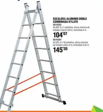 Optimus Escalera Aluminio Doble Combinada Kylate 2 x 7 peldaños oferta