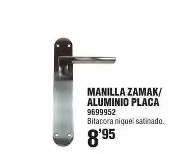 Optimus Manilla Zamak/Aluminio Placa oferta