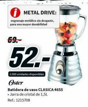 MediaMarkt Oster Batidora De Vaso Clasica 4655 oferta
