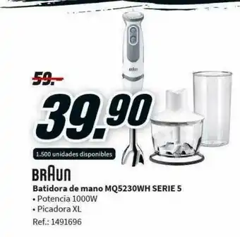 MediaMarkt Braun Batidora De Mano Mq5230wh Serie 5 oferta