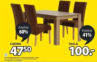 JYSK Taula De Menjador Vedde + Cadira De Menjador Jullerup oferta