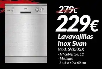 Embargos a lo bestia Lavavajillas Inox Svan oferta
