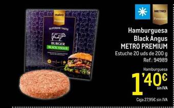 Makro Hamburguesa Black Angus Metro Premium oferta