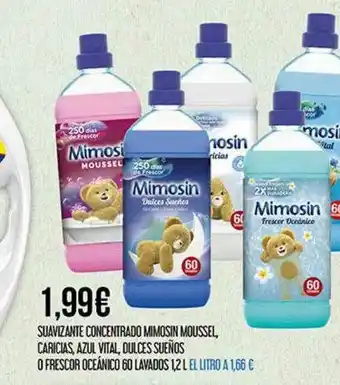 Claudio Suavizante Concentrado Mimosin Moussel Caricias Azul Vital Dulces Sueños O Frescor Acéanico 60 Lavados oferta