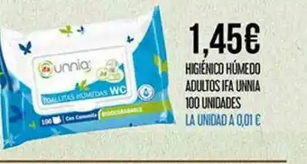 Claudio Higinénico Húmedo Adultos Ifa Unnia 100 Unidades oferta