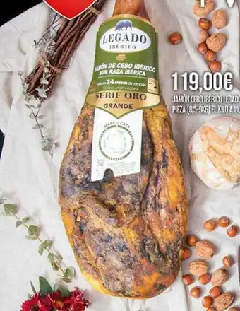 Claudio Jamón Cebo Ibérico Legado Pieza oferta