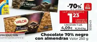 Dia Chocolate 70% negro con almendras 250g oferta