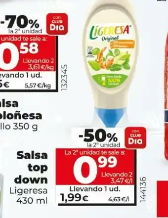 Dia Salsa top down 430ml oferta