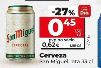 Dia Cerveza San Miguel lata 33cl oferta