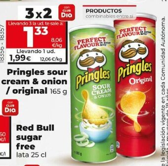 Dia Pringles sour cream & onion / original 165g oferta