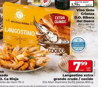 Dia Langostino extra grande crudo / cocido Dia Mari Marinera 24/32 piezas 800g oferta