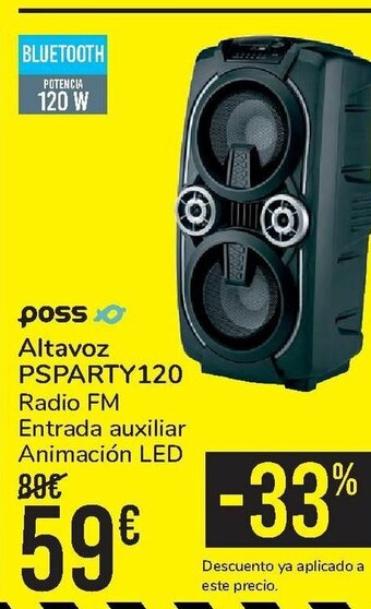 Carrefour Poss Altavoz PSPARTY120 oferta