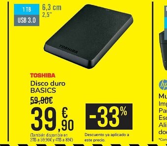 Carrefour Toshiba Disco duro BASICS oferta