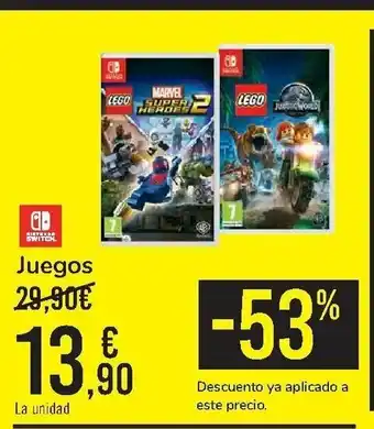 Carrefour Nintendo Switch Juegos Lego Marvel Super Heroes oferta