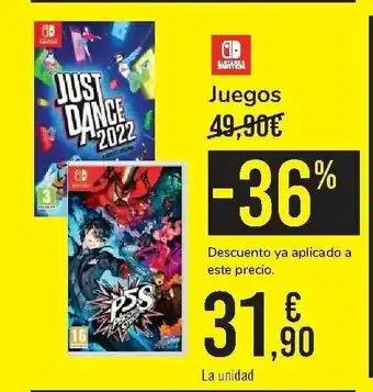 Carrefour Nintendo Switch Juegos Just Dance 2022 oferta