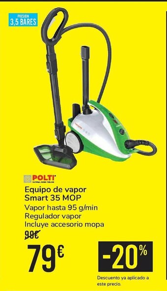 Carrefour Polti Equipo de vapor Smart 35 MOP oferta