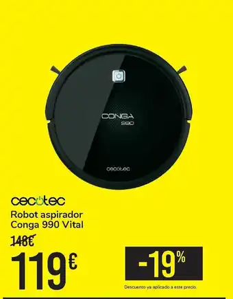 Carrefour Cecotec Robot aspirador Conga 990 Vital oferta