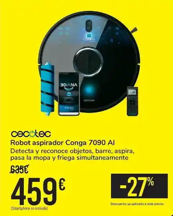Carrefour Cecotec Robot aspirador Conga 7090 Al oferta