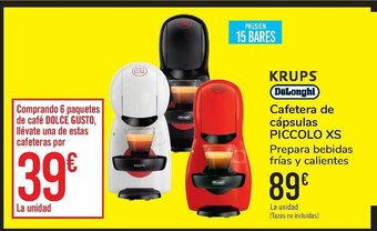 Carrefour Krups DeLonghi Cafetera de capsulas PICCOLO XS oferta