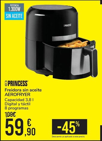 Carrefour Princess Freidora sin aceite AEROFRYER oferta