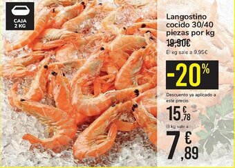 Carrefour Langostino cocido 30/40 piezas por kg oferta