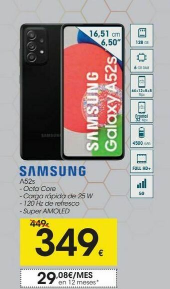 Eroski Samsung a52s oferta