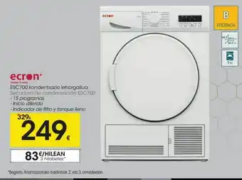Eroski Secadora de condensación esc700 oferta