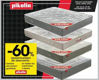 Eroski Colchones y bases pikolin oferta