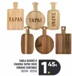 Family Cash Tabla bambú o madera tapas 19cm formas surtidas oferta