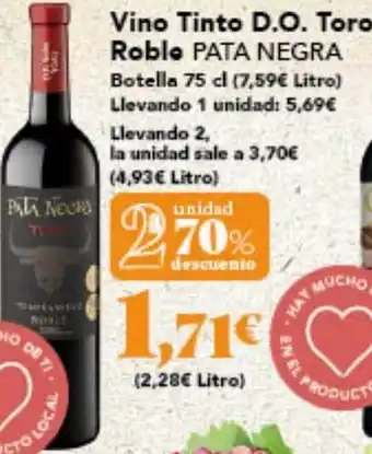 Gadis PATA NEGRA Vino Tinto D.O. Toro Roblo oferta