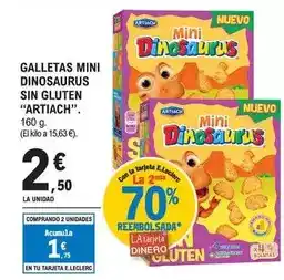 E.Leclerc Artiach - galletas mini dinosaurus sin gluten oferta