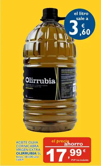 Cash Ecofamilia Olirrubia Aceite Oliva Cornicabra Virgen Extra 5L oferta