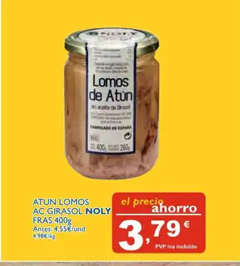 Cash Ecofamilia Noly Atun Lomos Ac. Girasol Fras. 400g oferta