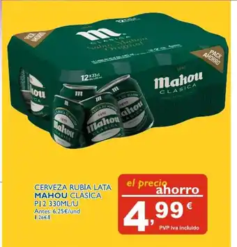 Cash Ecofamilia Mahou Cerveza Rubia Lata Clásica 330ml oferta