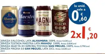 Cash Ecofamilia Alhambra/Mahou/San Miguel 330ml oferta