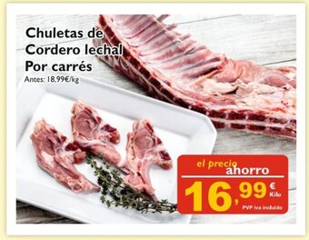 Cash Ecofamilia Chuletas de Cordero lechal Por carrés oferta